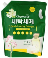 HB Global "Consensus Liquid Laundry Detergent" Жидкое средство для стирки, для всей семьи, аромат белого мускуса, мягкая упаковка, 2,1 л.