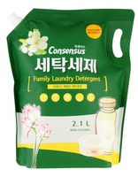 HB Global "Consensus Liquid Laundry Detergent" Жидкое средство для стирки, для всей семьи, аромат детской присыпки, мягкая упаковка, 2,1 л.