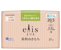 Daio Paper Japan "Elis Ultra Slim Normal" Ультратонкие особомягкие гигиенические прокладки, без крылышек, нормал, 20,5 см, 27 шт.