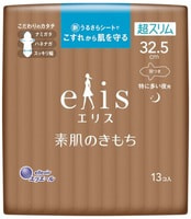 Daio Paper Japan "Elis Ultra Slim Super" Ночные ультратонкие особомягкие гигиенические прокладки, c крылышками, супер, 32,5 см, 13 шт.