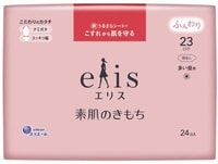 Daio Paper Japan "Elis Normal+" Воздушные тонкие особомягкие гигиенические прокладки, с усиленным впитывающим слоем, без крылышек, нормал+, 23 см, 24 шт.