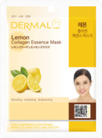 Dermal "Lemon Collagen Essence Mask" Косметическая маска с коллагеном и экстрактом лимона, 23 г.