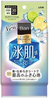Lion "Ban Premium Refresh Shower Sheets" Дезодорант для тела в форме салфеток, с пудрой и охлаждающим эффектом, аромат "Цветущий цитрус", 30 шт.