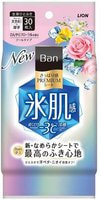 Lion "Ban Premium Refresh Shower Sheets" Дезодорант для тела в форме салфеток, с пудрой и охлаждающим эффектом, аромат "Искрящийся цветочный", 30 шт.
