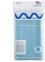 SC "Sense Shower Towel" Мочалка для тела с плетением "Сетка" и выпуклым рисунком "Ромб", средней жёсткости, 28 см х 90 см, 1 шт.