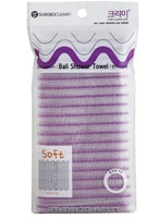SC "Bali Shower Towel" Мочалка для тела с плетением "Волна", полосатая, особо мягкая, 27 см х 100 см, 1 шт.