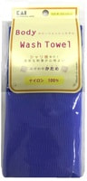 KAI Мочалка для тела с плотным плетением, жёсткая, синяя, 30 х 100 см, 1 шт.