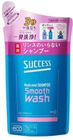 KAO "Success Smooth Wash" Мужской шампунь-кондиционер для глубокого очищения кожи головы, удаления неприятного запаха и шелушения, сменная упаковка, 320 мл.