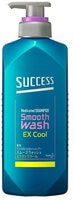 KAO "Success Smooth Wash Extra Cool" Мужской шампунь-кондиционер для глубокого очищения кожи головы, удаления неприятного запаха и шелушения, 400 мл.