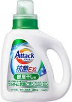 KAO "Attack Antibacterial EX" Жидкое средство для стирки белья, с антибактериальным эффектом, с ароматом свежей зелени, 880 г.