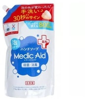 Nissan "FaFa Medic Aid" Увлажняющее мыло-пенка для рук, с цветной индикацией и антибактериальным эффектом, сменная упаковка, 800 мл.