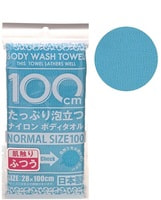 Yokozuna "Shower Body Towel Normal Blue" Массажная мочалка для тела, средней жесткости, голубая, 28 х 100 см, 1 шт.