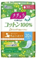 Daio Paper Japan "Elis Nature Normal+" Ежедневные гигиенические прокладки, для обильных выделений, с поверхностью из хлопка, "Нормал+", 20,5 см, 22 шт.