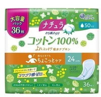 Daio Paper Japan "Elis Nature Maxi" Ежедневные гигиенические прокладки, для обильных выделений, с поверхностью из хлопка, "Макси", 24 см, 36 шт.