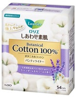 KAO "Laurier Happy Skin Botanical Cotton" Ежедневные гигиенические прокладки с верхним слоем из натурального хлопка, с ароматом лаванды и ромашки, 14 см, 54 шт.