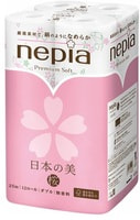 Nepia "Japanese Beauty" Туалетная бумага двухслойная с рисунком "Сакура и Соловей", без аромата, 12 рулонов по 25 м.