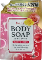 Nihon "Wins Body Soap Rose" Крем-мыло для тела с розовым маслом и богатым ароматом, сменная упаковка, 900 г.