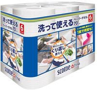 Nippon Paper Crecia Co., Ltd. "Scottie Fine" Многоразовые нетканые кухонные полотенца - "тряпка на 1 день", белые, 70 листов, 6 рулонов.