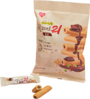 Gaemi Food Co., Ltd "Premium Baked Grain Crispy Roll 21 Chocolate" Трубочки "21 злак", шоколад, 50 г.