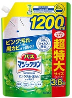 KAO "Magiс Clean Super Clean" Пенящееся моющее средство для ванной комнаты с ароматом зелени, сменная упаковка, 1200 мл.