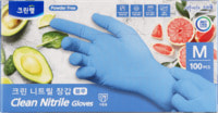 Clean Wrap Прочные тонкие перчатки из нитрила, без внутреннего покрытия, стандартные, неопудренные, синие, размер М, 100 шт.