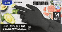 Clean Wrap Прочные тонкие перчатки из нитрила, без внутреннего покрытия, стандартные, неопудренные, чёрные, размер М, 100 шт.