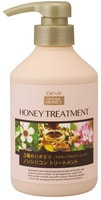 Kumano "Deve 3 Honey" Восстанавливающий бальзам-ополаскиватель для волос, с 3 видами мёда и натуральными маслами, с ароматом медовой розы, 450 мл.