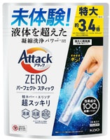 KAO "Attack Zero Perfect Stick" Стиральный порошок с антибактериальным и дезодорирующим эффектом, с ароматом свежей зелени, 24 стика х 13 г.