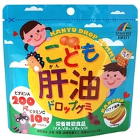 Unimat Riken Детские жевательные витамины на основе жира печени акулы, со вкусом банана, 100 мармеладок.
