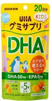 UHA "Gummy Supple Kids" Детские жевательные витамины с Омега-3, 100 мармеладок на 20 дней.