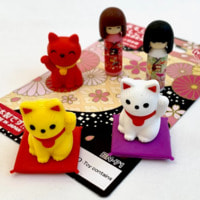 Iwako "Kokeshi Doll&Lucky Cat" ����� �������� ��������-������� ���� ����� ������, ����� ������� � �������, 5 ��. + 2 ��.
