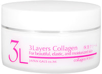 Japan Gals "3 Layers Collagen" Увлажняющий и подтягивающий крем для лица с трехслойным коллагеном, 60 гр.