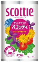 Nippon Paper Crecia Co., Ltd. Туалетная бумага "Scottie FlowerPACK", двухслойная, 12 рулонов по 25 метров.