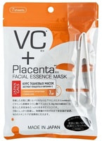 Japan Gals Маска с плацентой и витамином С "VC + Placenta facial Essence Mask", 7 шт. в упаковке.