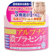 Cosmetex Roland "Biyo Gen’eki" Крем для лица 3 в 1 улучшающий цвет кожи с арбутином и экстрактом плаценты, 180 гр.