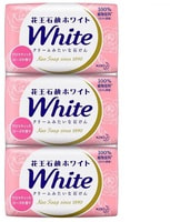 KAO "White" Увлажняющее крем-мыло для тела, на основе кокосового молока, с нежным ароматом роз, 3 шт. х 130 гр.