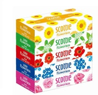 Nippon Paper Crecia Co., Ltd. "Scottie Flowerbox'' Двухслойные салфетки, 5 пачек по 160 шт.