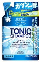 Kose Cosmeport "Men's Softymo" Мужской тонизирующий шампунь для волос, с цитрусовым ароматом, запасной блок, 400 мл.