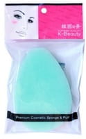K-Beauty Спонж-губка косметический двухслойный "Капля" для очищения кожи лица, в индивидуальной упаковке.