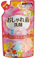 Nihon "Oshyare Arai" Жидкое средство для стирки деликатных тканей - натуральное, на основе пальмового масла, сменная упаковка, 400 мл.