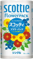 Nippon Paper Crecia Co., Ltd. "Scottie FlowerPack" Туалетная бумага, однослойная, 12 рулонов, 50 м.