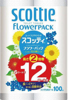 Nippon Paper Crecia Co., Ltd. "Scottie FlowerPack" Туалетная бумага особоплотной намотки, однослойная, 6 рулонов, 100 м.