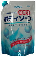 Nihon "Wins Mild Acidity Body Soup" Крем-мыло для тела с коллагеном и лауриновой кислотой, с ароматом мыла, 400 мл.
