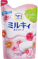 COW "Milky Body Soap" Молочное увлажняющее жидкое мыло для тела с цветочным ароматом, сменная упаковка, 400 мл.