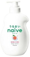 Kracie "Naive" Увлажняющий гель для душа, с экстрактом и ароматом персика, 530 мл.