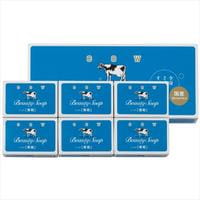COW "Beauty Soap - Чистота и свежесть" Молочное освежающее мыло, синяя упаковка, 6 шт.&#215;85 гр.