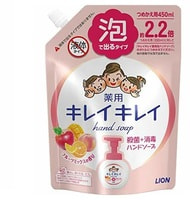 Lion "KireiKirei-Фруктовый микс" Жидкое мыло-пенка для рук для детей и взрослых с антибактериальным эффектом, сменная упаковка, 450 мл.