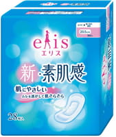 Daio Paper Japan "Elis New skin Feeling" Классические гигиенические прокладки с мягкой поверхностью, без крылышек, нормал, длина 20,5 см, 28 шт.