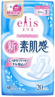 Daio Paper Japan "Elis New skin Feeling" Классические гигиенические прокладки с мягкой поверхностью, с крылышками, нормал, 20,5 см, 22 шт.