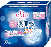 Daio Paper Japan "Elis New skin Feeling" Ночные классические гигиенические прокладки с мягкой поверхностью, без крылышек, макси+, длина 29 см, 11 шт.